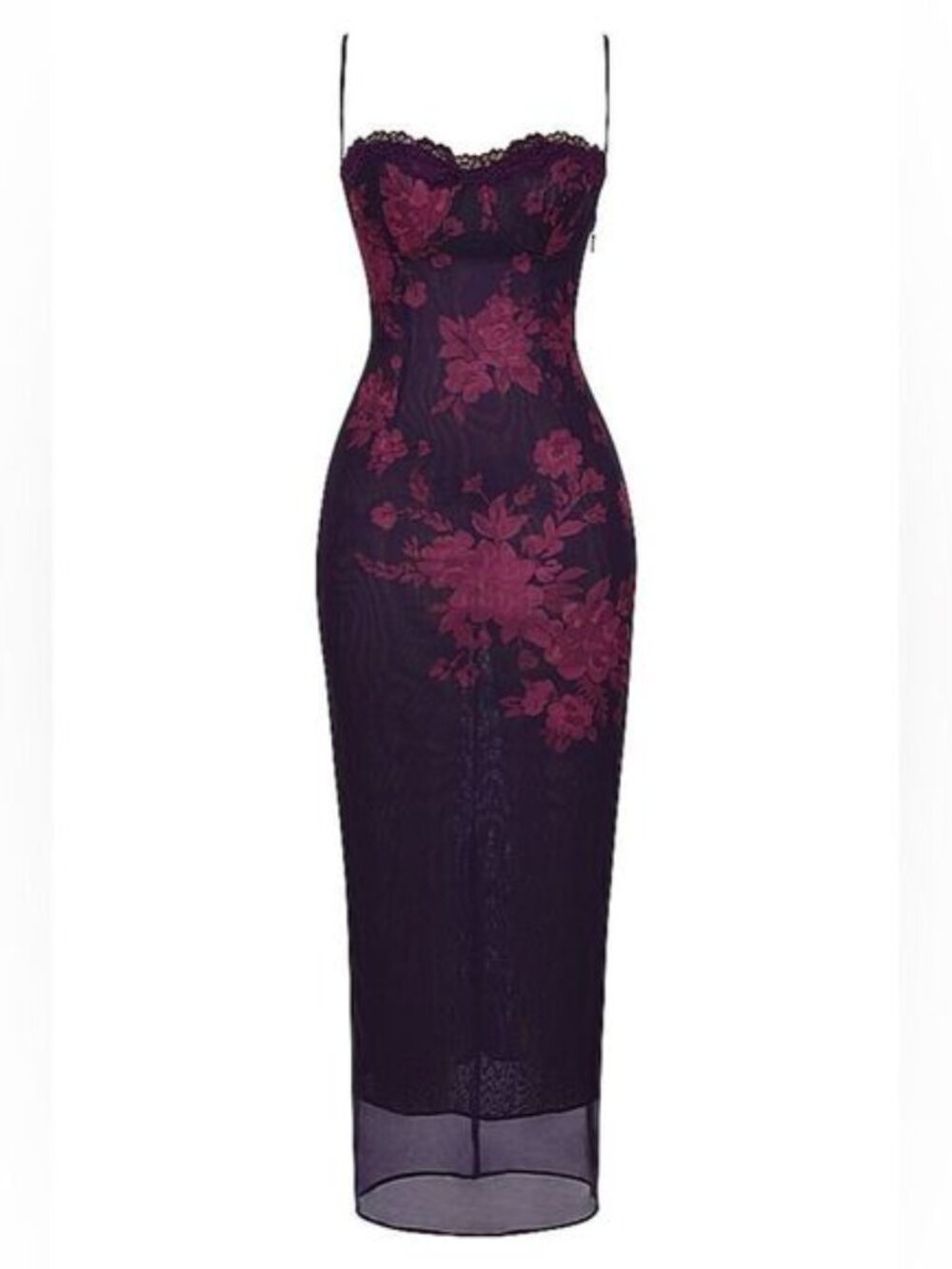 HOUSE OF CB AIZA GRAPE FLORAL PRINT MAXI DRESS - Picture 11 of 16